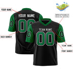 Custom Black Kelly Green Personalized Raglan Sleeves Design Authentic Football Jersey