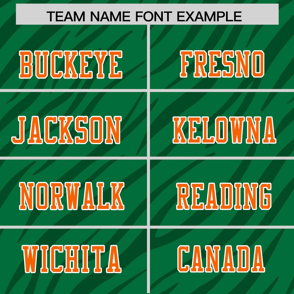 Custom Kelly Green Black Personalized Tiger Stripe Graffiti Pattern Authentic Football Jersey