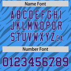 Custom Powder Blue White Personalized Tiger Stripe Graffiti Pattern Authentic Football Jersey