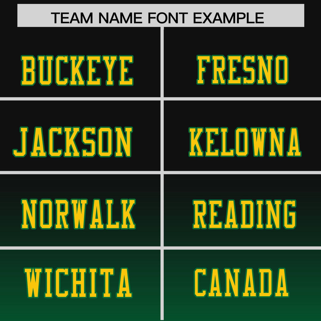 Custom Black Kelly Green Gradient Fashion Personalized Authentic Football Jersey