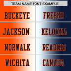 Custom Orange White-Navy Personalized Gradient Fashion Authentic Football Jersey