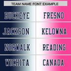 Custom Navy White-Pink Personalized Gradient Fashion Authentic Football Jersey