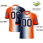 Custom Navy White-Orange Personalized Gradient Fashion Authentic Football Jersey