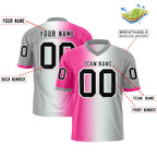 Custom Pink White-Gray Personalized Gradient Fashion Authentic Football Jersey