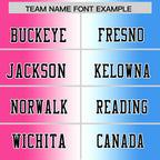 Custom Pink White-Powder Blue Personalized Gradient Fashion Authentic Football Jersey