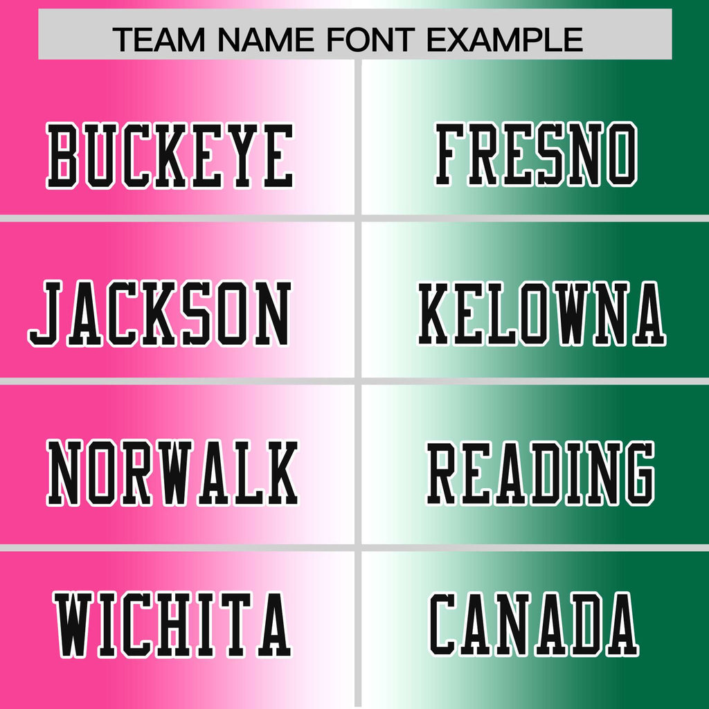 Custom Pink White-Kelly Green Personalized Gradient Fashion Authentic Football Jersey