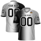 Custom Black White-Gray Personalized Gradient Fashion Authentic Football Jersey