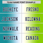 Custom Aqua White-Neon Green Personalized Gradient Fashion Authentic Football Jersey
