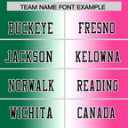 Custom Kelly Green White-Pink Personalized Gradient Fashion Authentic Football Jersey