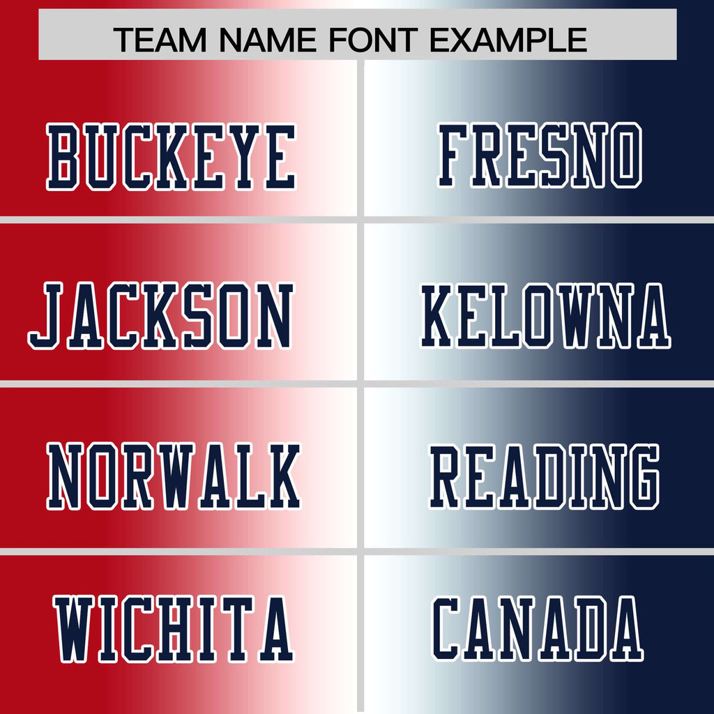Custom Red White-Navy Personalized Gradient Fashion Authentic Football Jersey