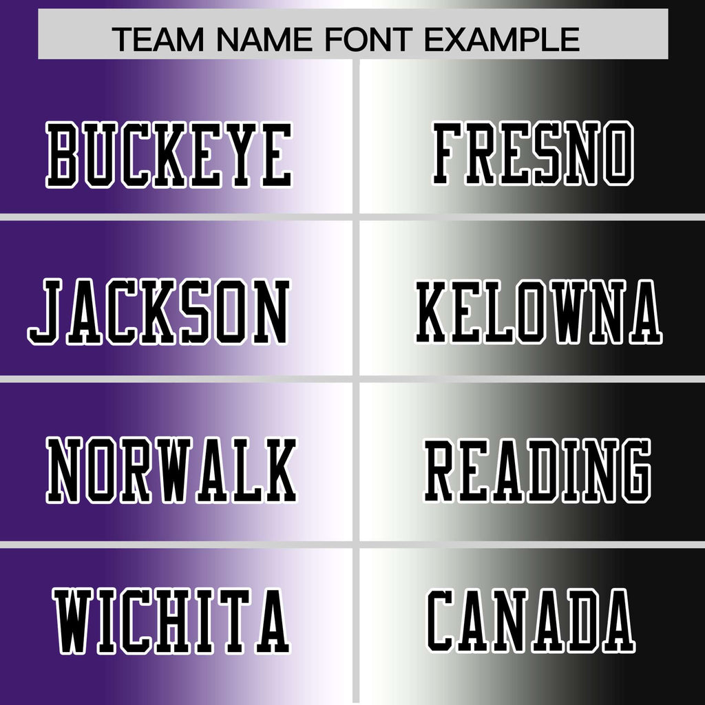 Custom Purple White-Black Personalized Gradient Fashion Authentic Football Jersey