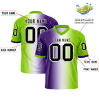 Custom Purple White-Neon Green Personalized Gradient Fashion Authentic Football Jersey