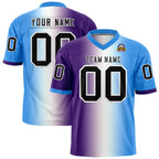 Custom Purple White-Powder Blue Personalized Gradient Fashion Authentic Football Jersey