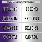 Custom Purple White-Gray Personalized Gradient Fashion Authentic Football Jersey