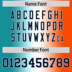 Custom Aqua White-Orange Personalized Gradient Fashion Authentic Football Jersey