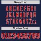 Custom Navy Red-White Color Block Personalized Raglan Sleeves Authentic Football Jersey