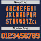 Custom Navy Orange-White Color Block Personalized Raglan Sleeves Authentic Football Jersey
