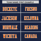 Custom Navy Orange-White Color Block Personalized Raglan Sleeves Authentic Football Jersey