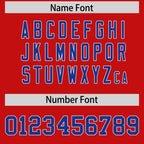 Custom Red Royal-White Color Block Personalized Raglan Sleeves Authentic Football Jersey