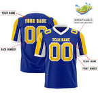 Custom Royal Gold-White Color Block Personalized Raglan Sleeves Authentic Football Jersey