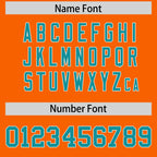 Custom Orange Aqua-White Color Block Personalized Raglan Sleeves Authentic Football Jersey