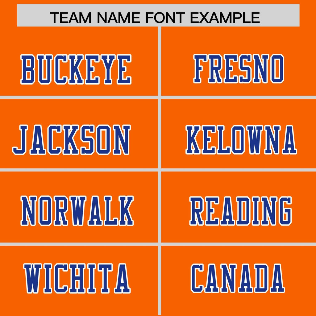 Custom Orange Royal-White Color Block Personalized Raglan Sleeves Authentic Football Jersey