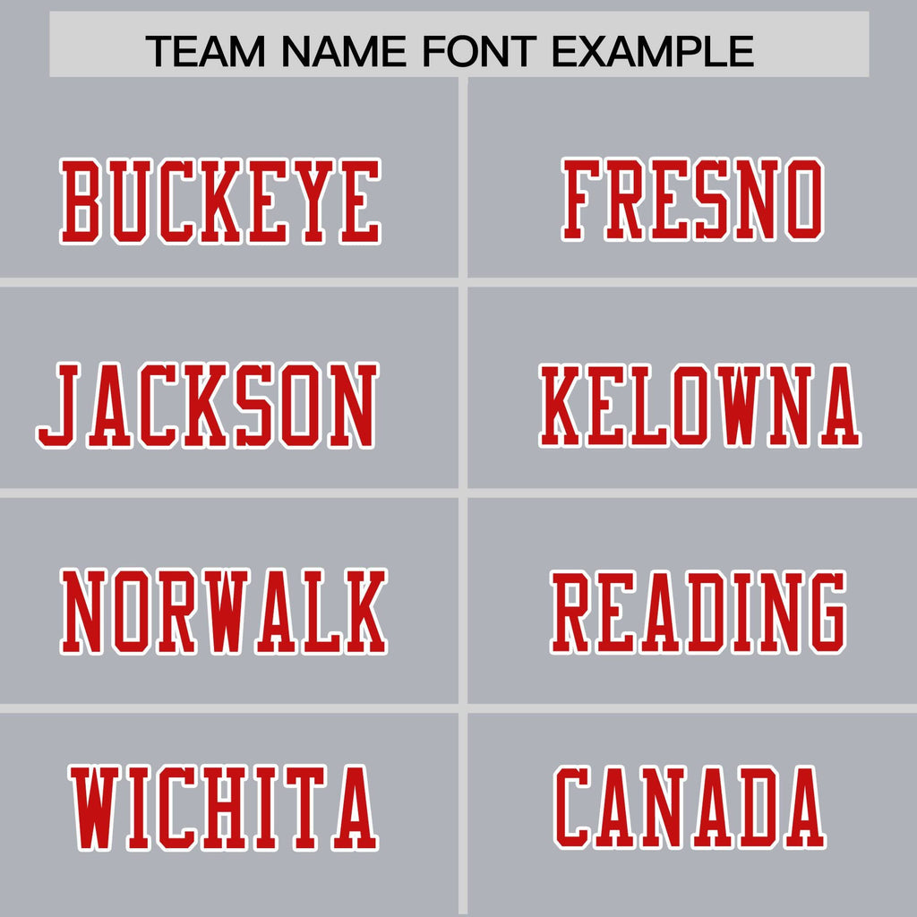 Custom Gray Red-White Color Block Personalized Raglan Sleeves Authentic Football Jersey