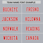 Custom Gray Red-White Color Block Personalized Raglan Sleeves Authentic Football Jersey