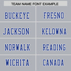 Custom Gray Royal-White Color Block Personalized Raglan Sleeves Authentic Football Jersey