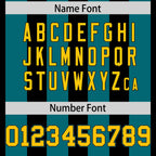 Custom Black Aqua Personalized Thick Stripe Design Authentic Football Jersey