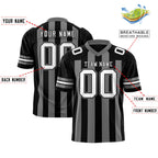 Custom Black Dark Gray Personalized Thick Stripe Design Authentic Football Jersey