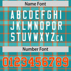 Custom Aqua Personalized Plaid Pattern Design Authentic Football Jersey