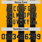 Custom Yellow Black Vertical Fine Stripe Gradient Fashion Personalized Team Football Jersey