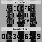 Custom Gray Black Vertical Fine Stripe Gradient Fashion Personalized Team Football Jersey