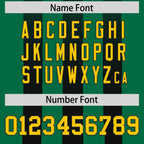 Custom Kelly Green Black Vertical Fine Stripe Gradient Fashion Personalized Team Football Jersey
