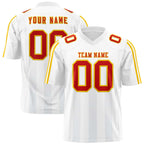Custom White Gray Vertical Fine Stripe Gradient Fashion Personalized Team Football Jersey
