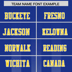 Custom Royal White Vertical Fine Stripe Gradient Fashion Personalized Team Football Jersey