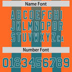 Custom Orange Aqua Vertical Fine Stripe Gradient Fashion Personalized Team Football Jersey