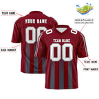Custom Cardinal Dark Gray Vertical Fine Stripe Gradient Fashion Personalized Team Football Jersey