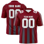 Custom Cardinal Dark Gray Vertical Fine Stripe Gradient Fashion Personalized Team Football Jersey