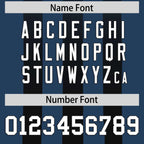 Custom Navy Black Vertical Fine Stripe Gradient Fashion Personalized Team Football Jersey