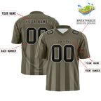 Custom Olive Camel Vertical Fine Stripe Gradient Fashion Personalized Team Football Jersey