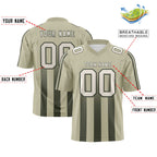 Custom Camel Olive Vertical Fine Stripe Gradient Fashion Personalized Team Football Jersey