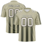 Custom Camel Olive Vertical Fine Stripe Gradient Fashion Personalized Team Football Jersey