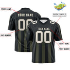 Custom Black Olive Vertical Fine Stripe Gradient Fashion Personalized Team Football Jersey