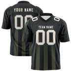 Custom Black Olive Vertical Fine Stripe Gradient Fashion Personalized Team Football Jersey