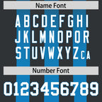 Custom Black Light Blue Vertical Fine Stripe Gradient Fashion Personalized Team Football Jersey