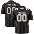 Custom Black Gray Vertical Fine Stripe Gradient Fashion Personalized Team Football Jersey