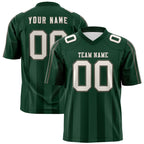 Custom Green White Vertical Fine Stripe Gradient Fashion Personalized Team Football Jersey