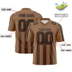 Custom Light Brown Brown Vertical Fine Stripe Gradient Fashion Personalized Team Football Jersey